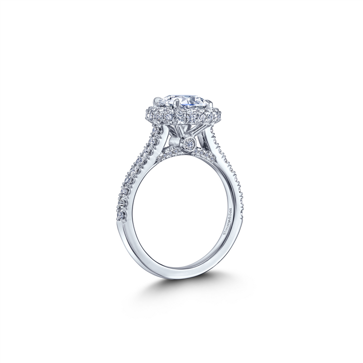 The Amaris Platinum Round Halo Engagement Ring 2.46ctw