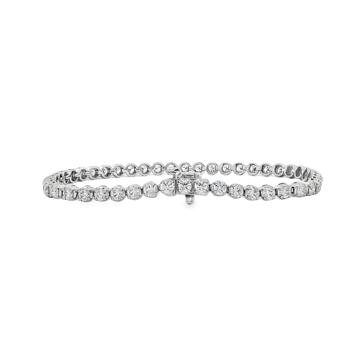 14K White Gold 3.7mm Natural Diamond Tennis Bracelet – 4.00ctw.