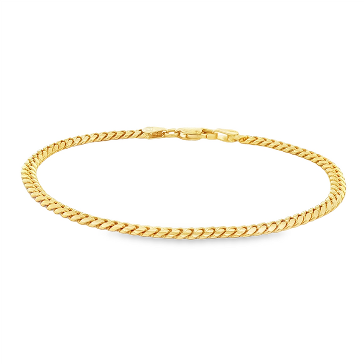 14K Yellow Gold Miami Cuban Bracelet – 3.3mm, 7", 6.4g
