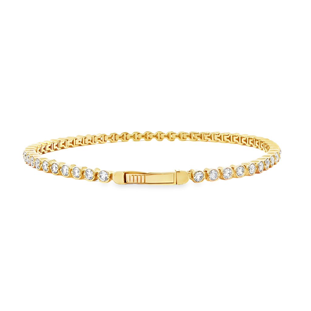 14K Yellow Gold 2.8mm Natural Diamond Tennis Bracelet – 2.00ctw.