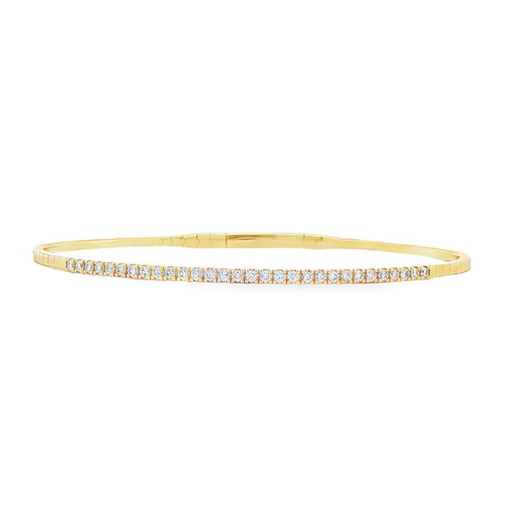 14K Yellow Gold Diamond Flexi Bangle Bracelet - 0.36ctw.