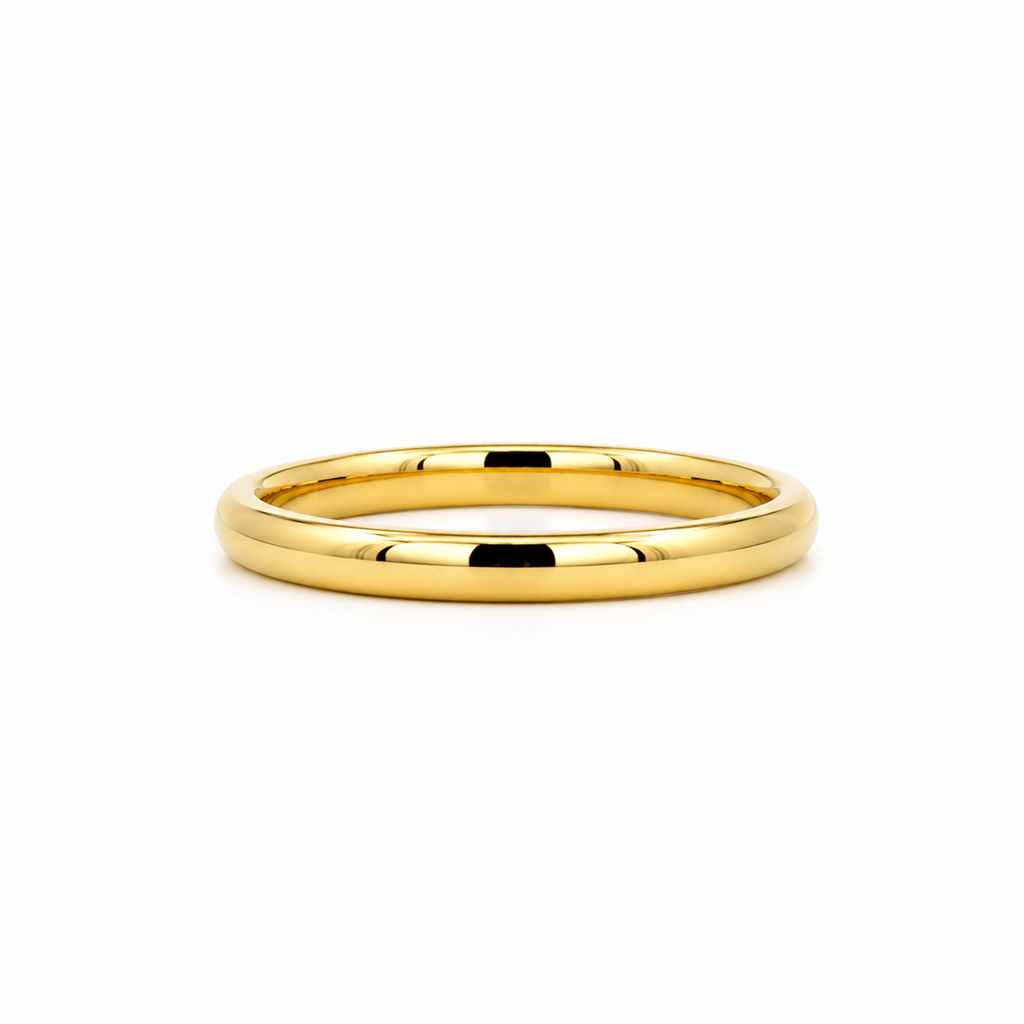 14K Yellow Gold High Polish Comfort Fit Band Ring – Size 6.5
