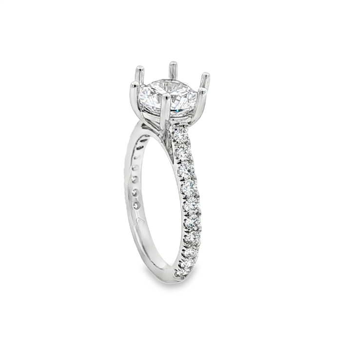 14K White Gold Lab-Grown Diamond Semi-Mount Engagement Ring – 0.59ctw.