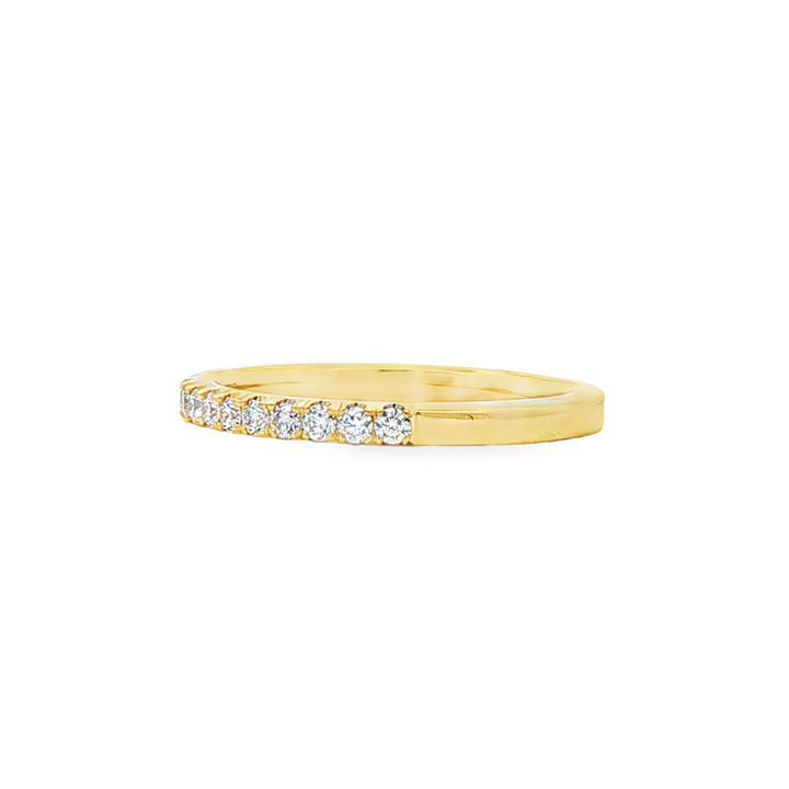 14K Yellow Gold Natural Diamond Half Eternity Ring – 2.1mm, Size 6.5