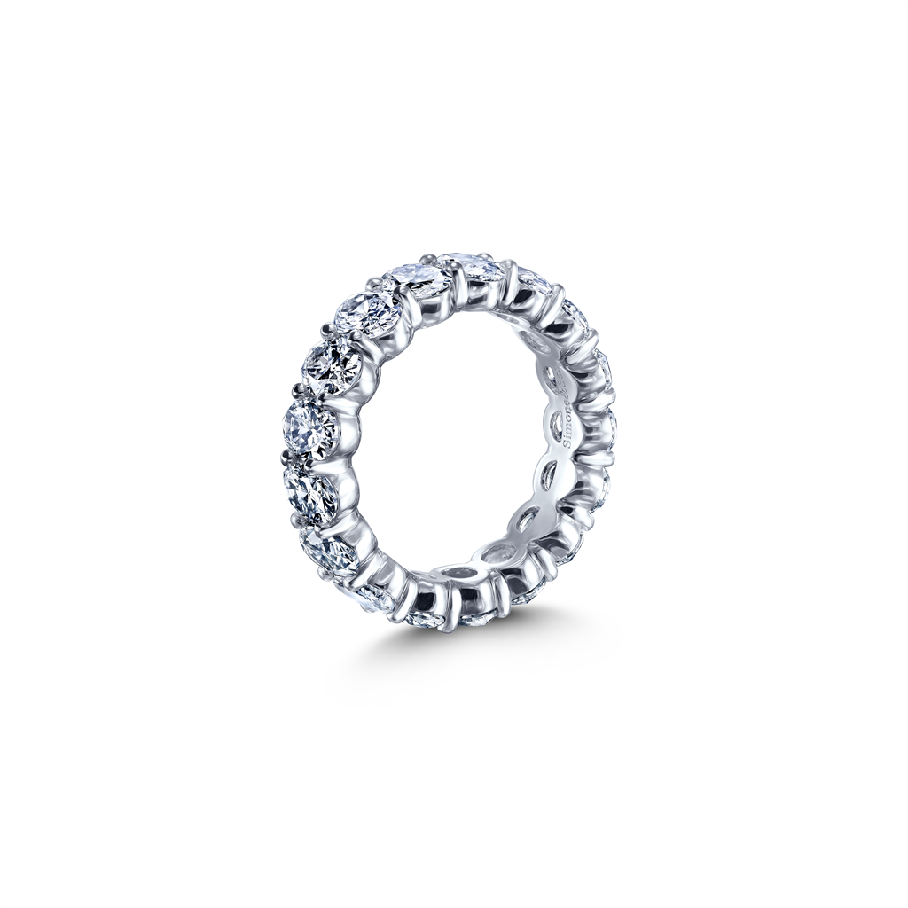 Platinum Natural Oval Diamond Eternity Band