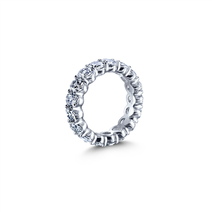 Platinum Natural Oval Diamond Eternity Band