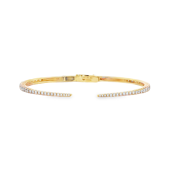 14K Yellow Gold Open Cuff Diamond Bracelet - 0.52ctw.