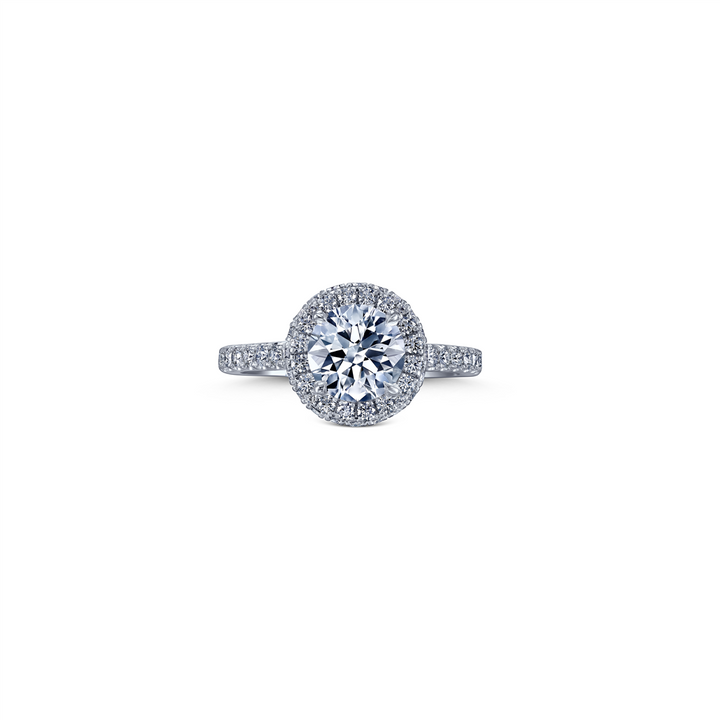 The Amaris Platinum Round Halo Engagement Ring 2.46ctw