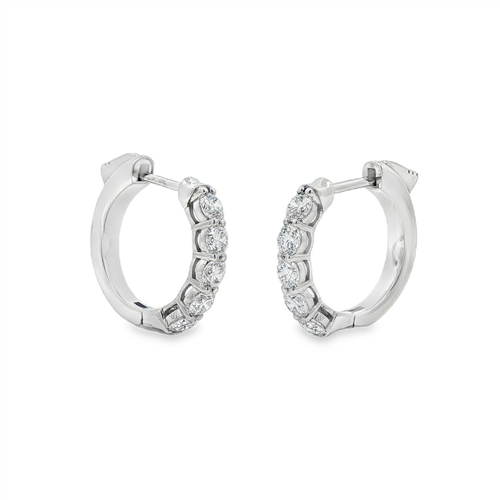 14K White Gold Lab Diamond Hoop Earrings – 1.05ctw, 16x3mm, DEF VS–VVS, 4.7g