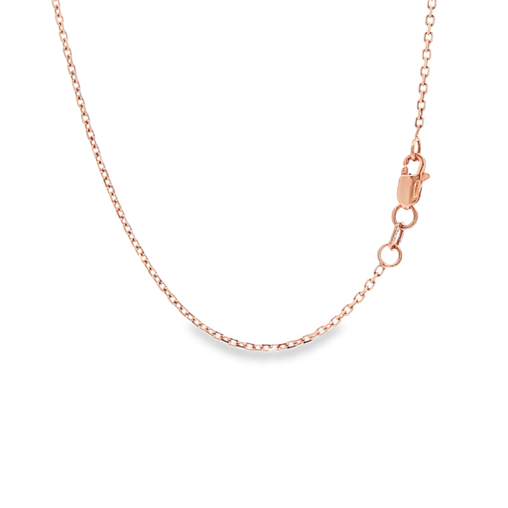 14K Rose Gold 1.2mm Diamond-Cut Rolo Chain - 20"