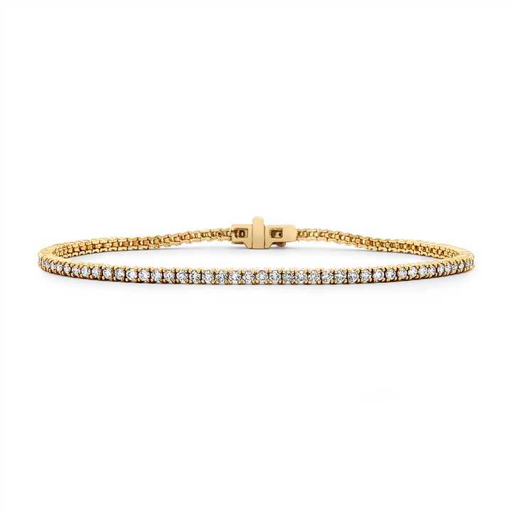 14K Yellow Gold Diamond Tennis Bracelet - 2.00ctw.
