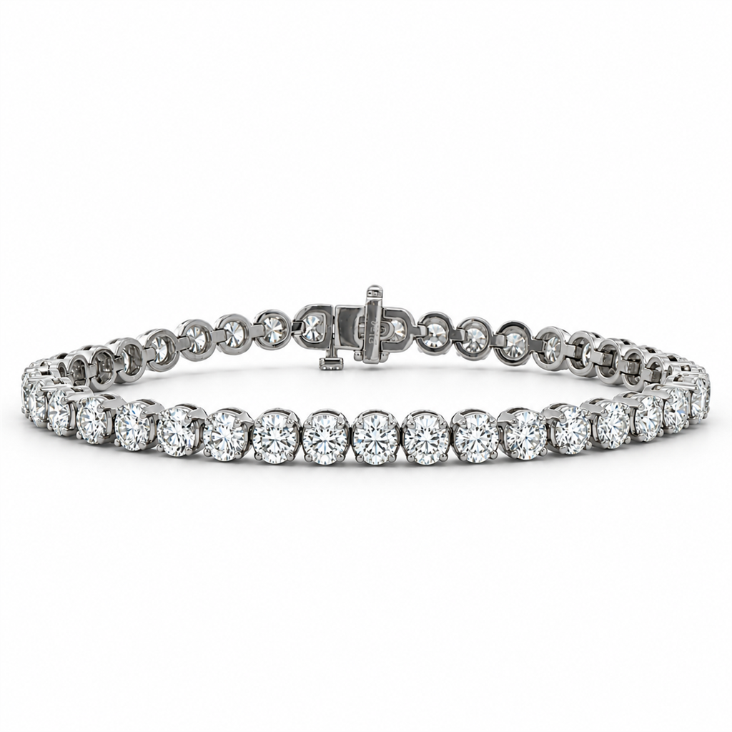 Platinum Natural Diamond Tennis Bracelet – 9.41 Carats