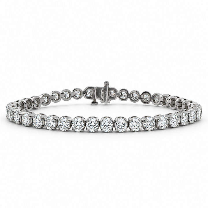 Platinum Natural Diamond Tennis Bracelet – 9.41 Carats