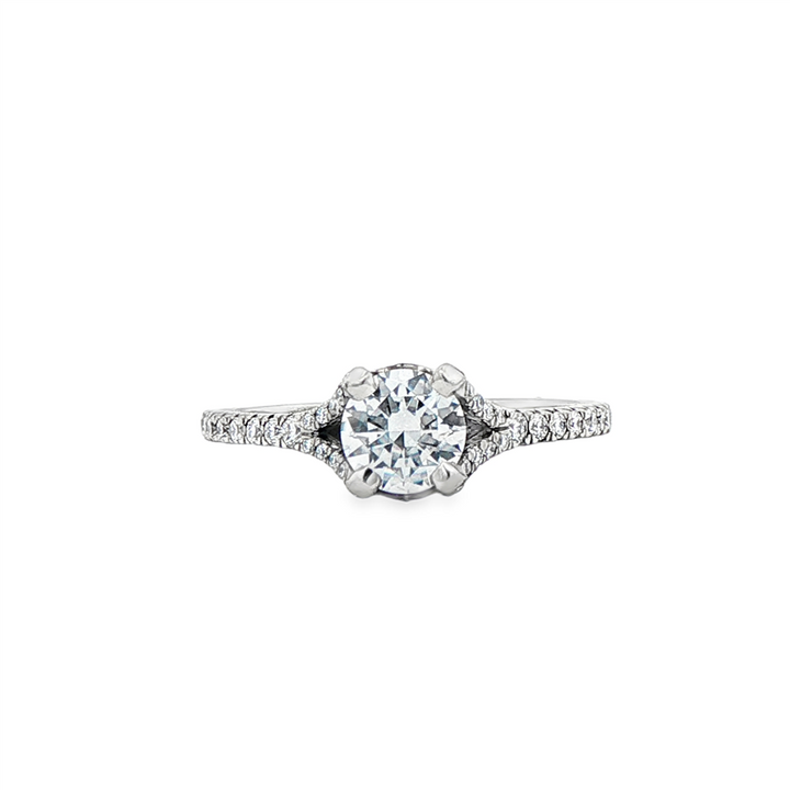 Platinum Diamond Semi-Mount Engagement Ring – 0.43ctw.