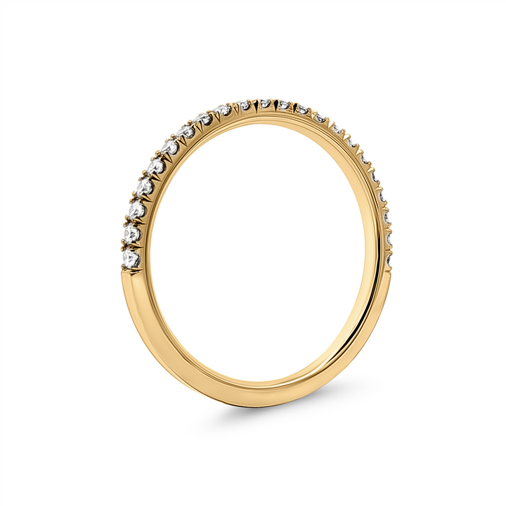 14K Yellow Gold Natural Diamond Half Eternity Band – 1.8mm, Size 6.5, approx. 0.26 CTW, 1.6g