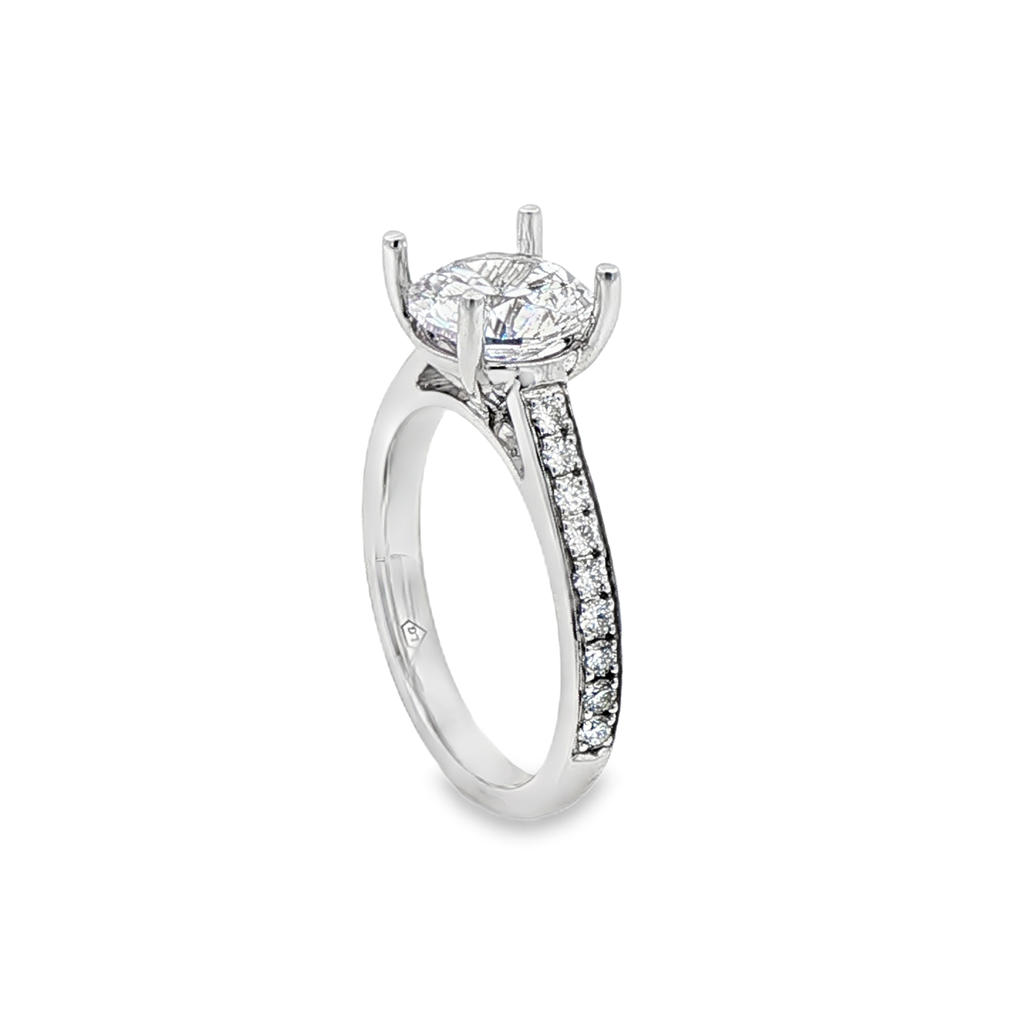 14K White Gold Lab-Grown Diamond Semi-Mount Engagement Ring – 0.31ctw