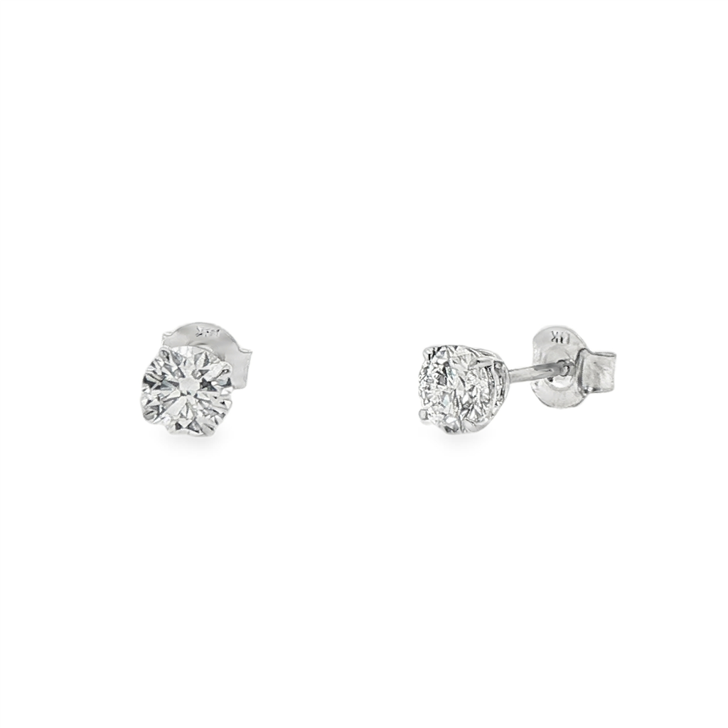 14K White Gold Lab Grown Diamond Stud Earrings – 1.13ctw.