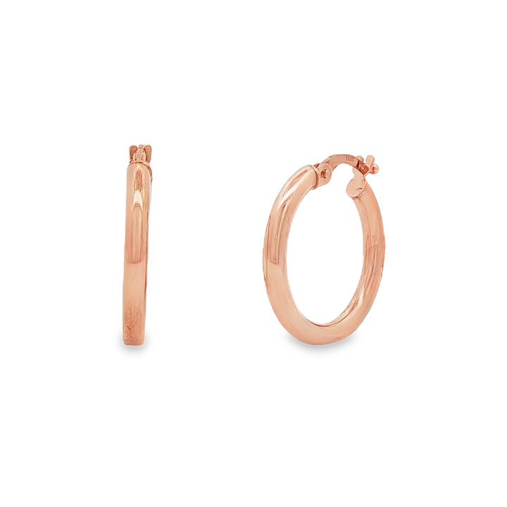 14K Rose Gold Hoop Earrings 15x2.5mm – 1.4g