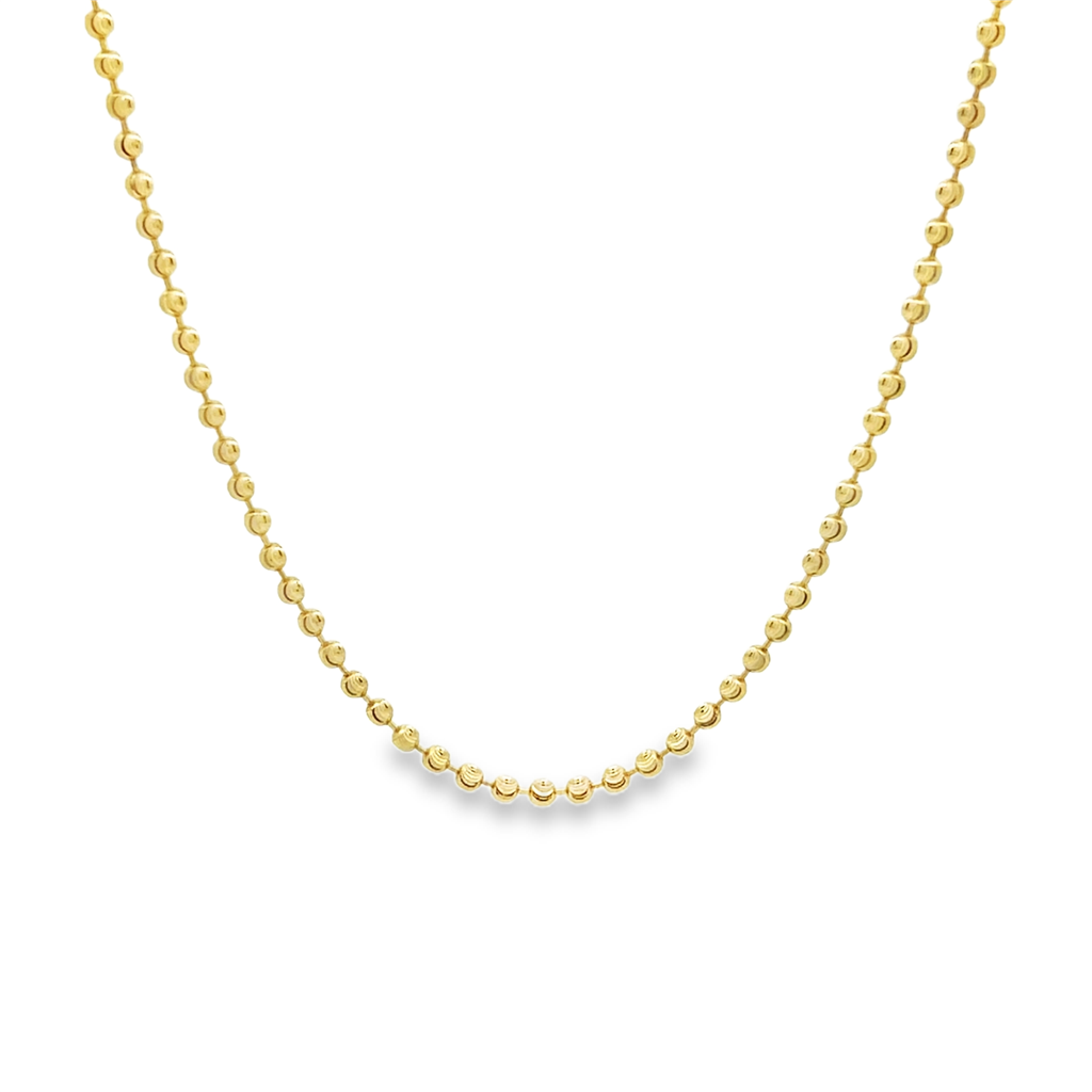 14K Yellow Gold Diamond-Cut Mezza Luna Chain – 2mm, 18"