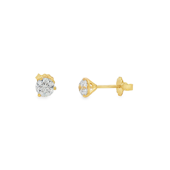 14K Yellow Gold Lab Diamond Martini Stud Earrings – 1.05ctw