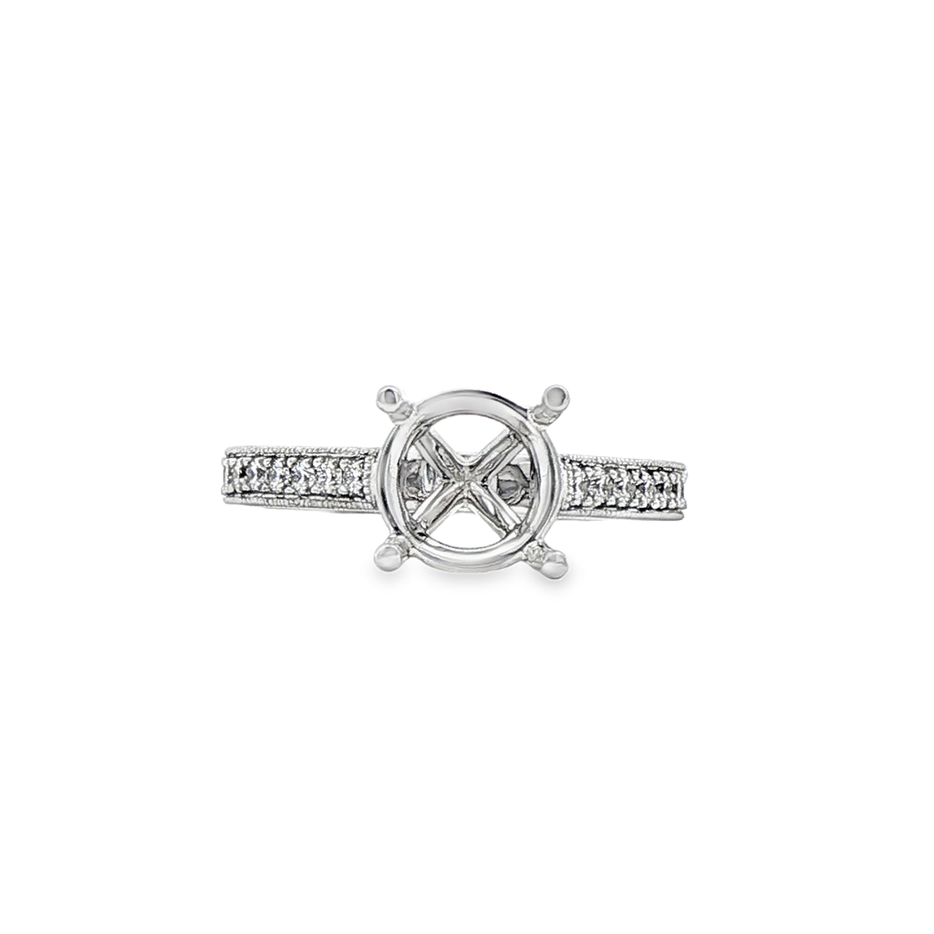 14K White Gold Lab-Grown Diamond Semi-Mount Engagement Ring – 0.31ctw
