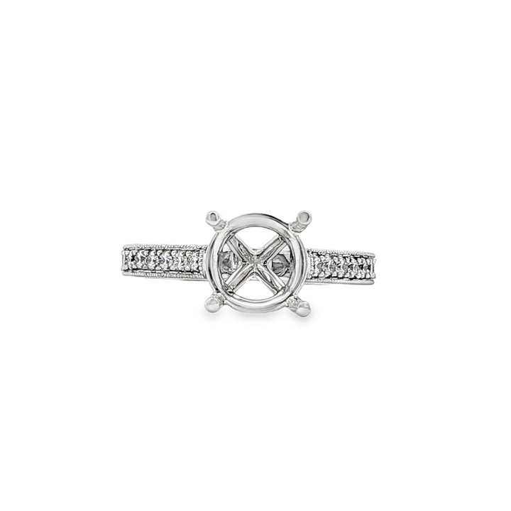 14K White Gold Lab-Grown Diamond Semi-Mount Engagement Ring – 0.31ctw