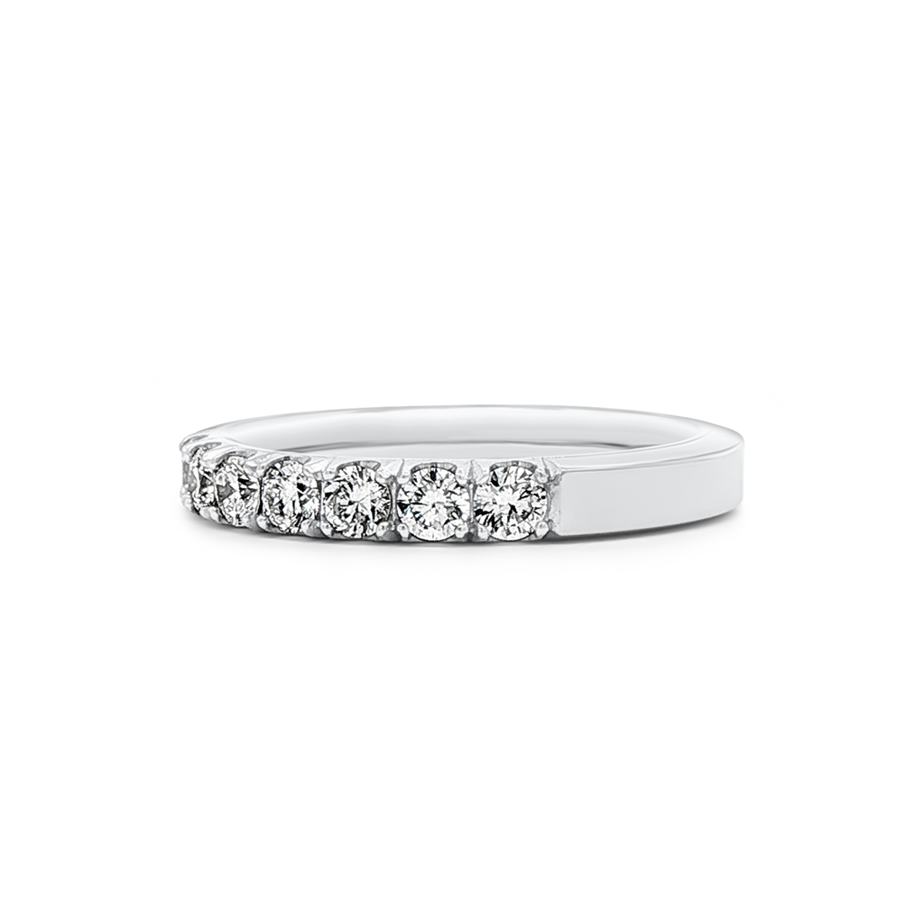 14K White Gold Lab-Grown Diamond Halfway Band – 0.62ctw