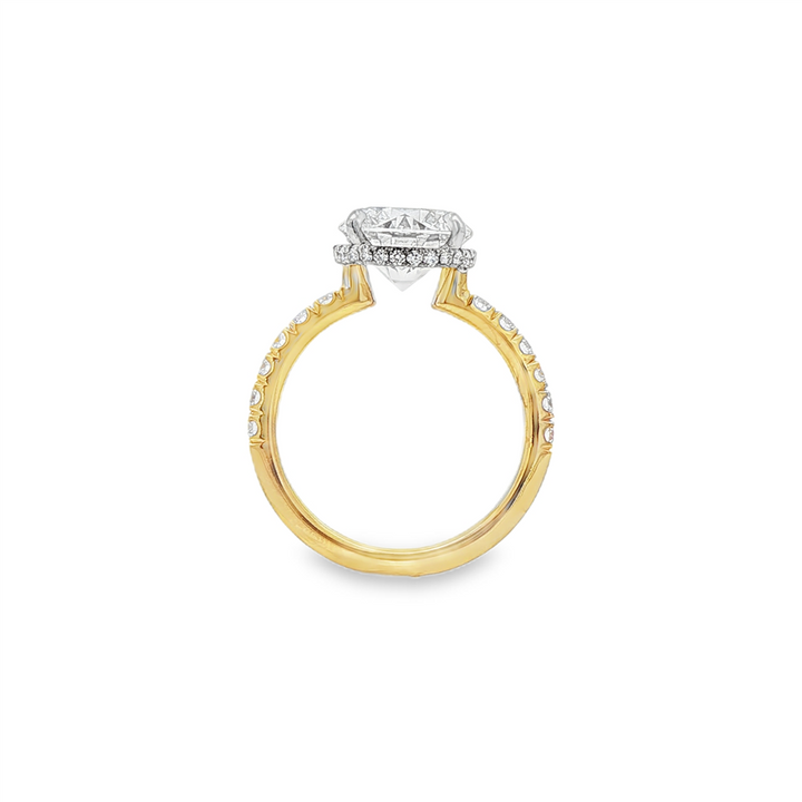 14K Yellow & White Gold Natural Diamond 2.4mm Semi-Mount Engagement Ring – 0.40ctw