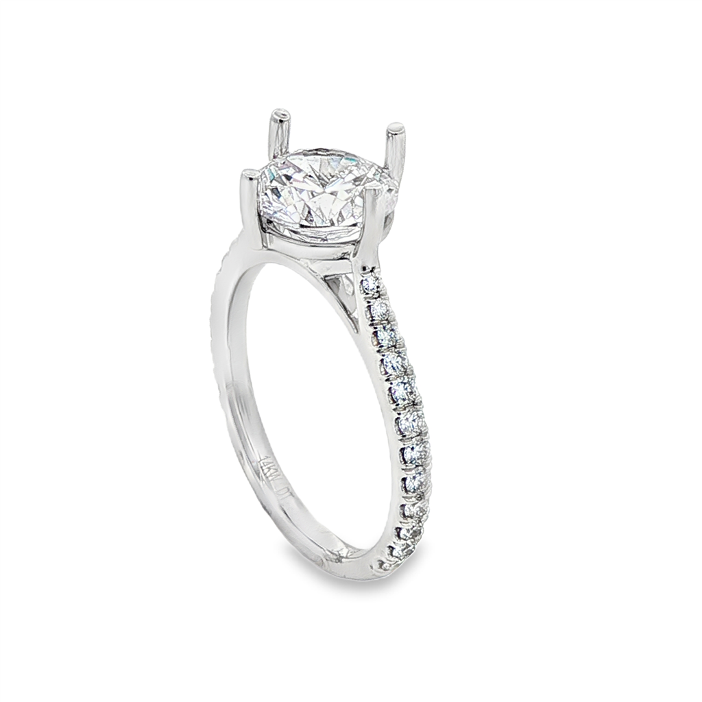 14K White Gold Lab-Grown Diamond Semi-Mount Engagement Ring – 0.34ctw.