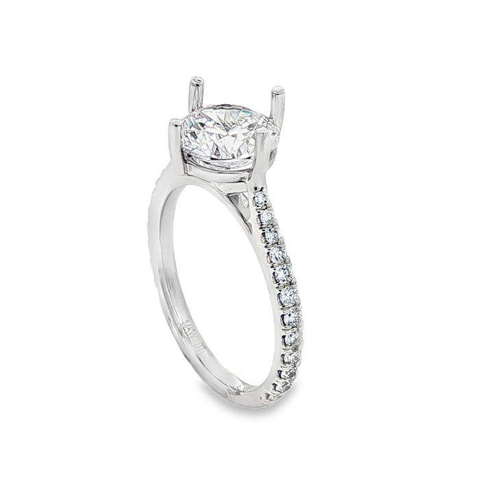 14K White Gold Lab-Grown Diamond Semi-Mount Engagement Ring – 0.34ctw.