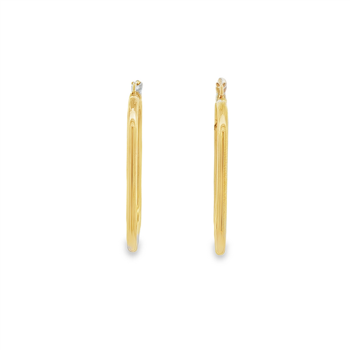 14K Yellow Gold Estate Square Hoop Earrings – 2 × 30mm, 1.8g