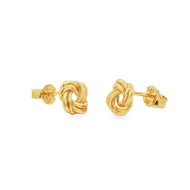 14K Yellow Gold Love Knot Stud Earrings – 1.9g