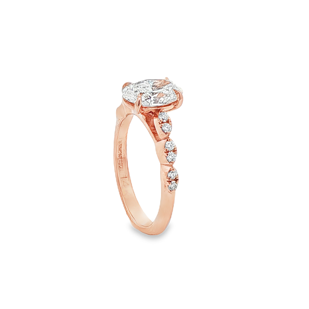14K Rose Gold Natural Diamond Semi-Mount Engagement Ring – 0.14ctw, Size 5