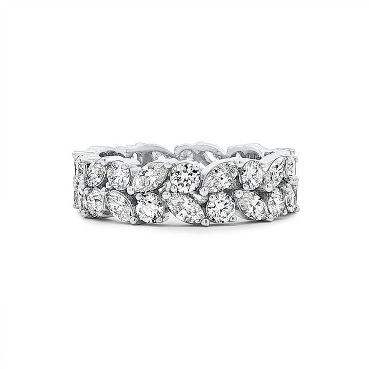 Platinum Lab-Grown Diamond Leaf Band – Size 6.5