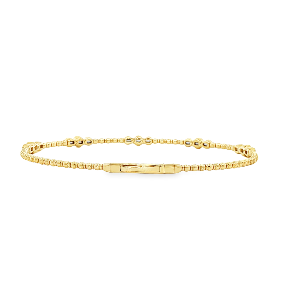 14K Yellow Gold Three-Bezel Diamond Flexi Bracelet – 0.50ctw.