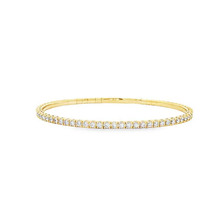 14K Yellow Diamond Flexi Bangle – 2.6mm, 2.00ctw, 7.8g