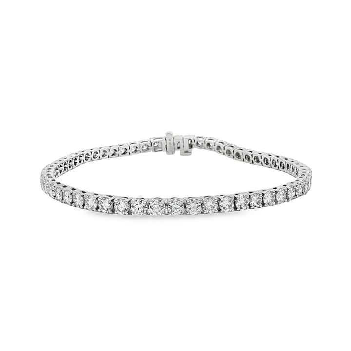 14K White Gold 3mm Lab Grown Diamond Tennis Bracelet – 5.15ctw.