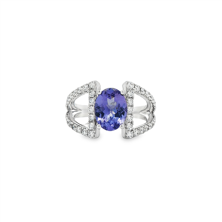 Platinum Tanzanite & Diamond Ring – 1.89ct Tanzanite, 0.74ctw Diamonds