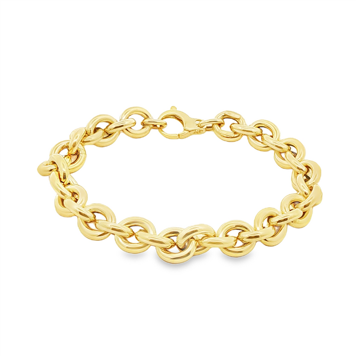 14K Yellow Gold Hollow Puffy Rolo Bracelet – 8.1mm, 7.5", 8.8g