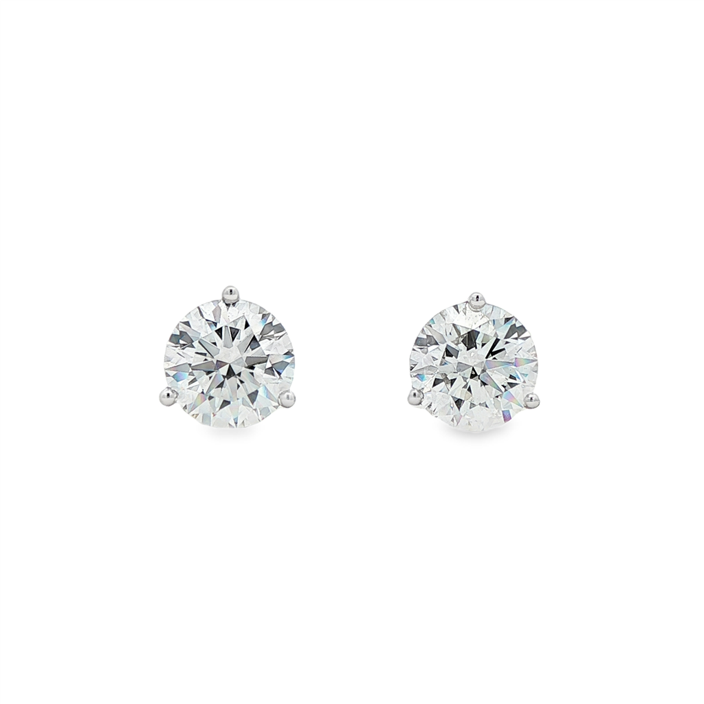 14K White Gold Lab Grown Diamond Stud Earrings – 4.10ctw.