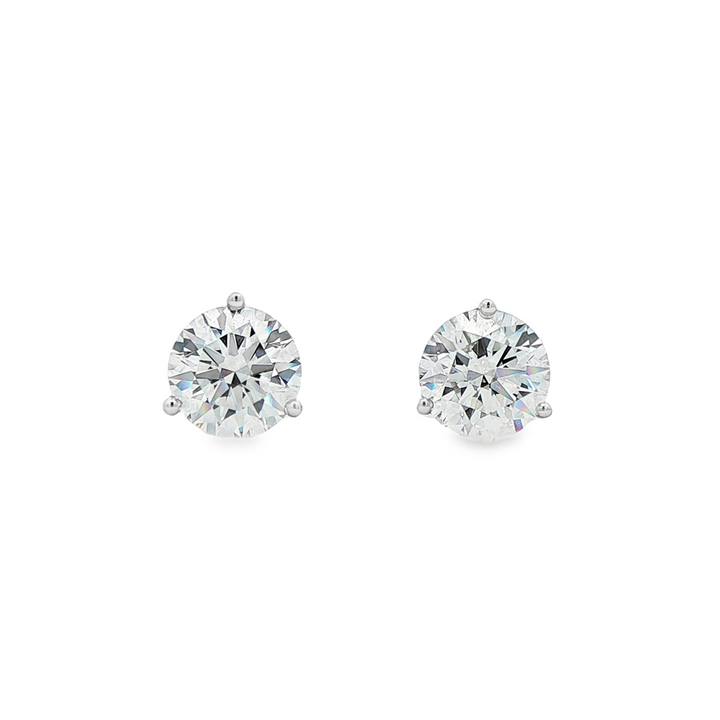 14K White Gold Lab Grown Diamond Stud Earrings – 4.10ctw.