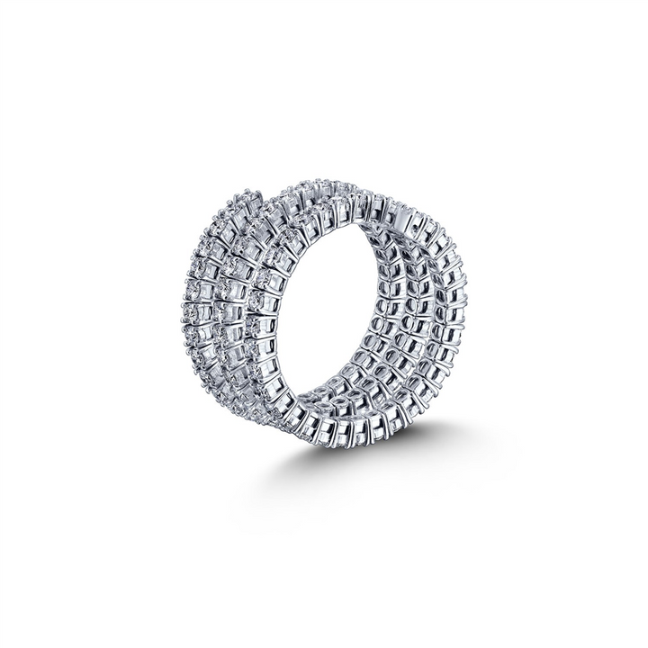 18K White Gold Spiral Eternity Ring 1.89ctw.