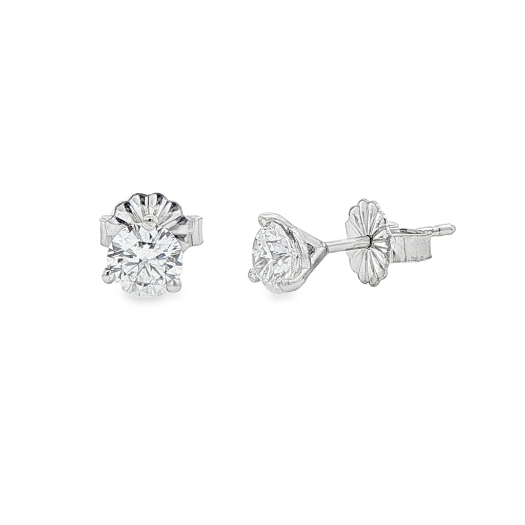 14K White Gold Lab Grown Diamond Stud Earrings – 0.74ctw.