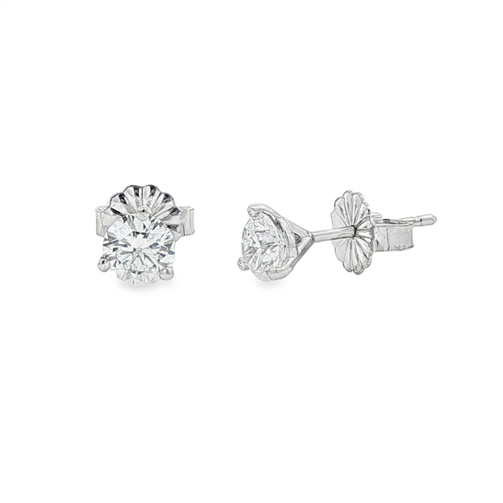 14K White Gold Lab Grown Diamond Stud Earrings – 0.74ctw.