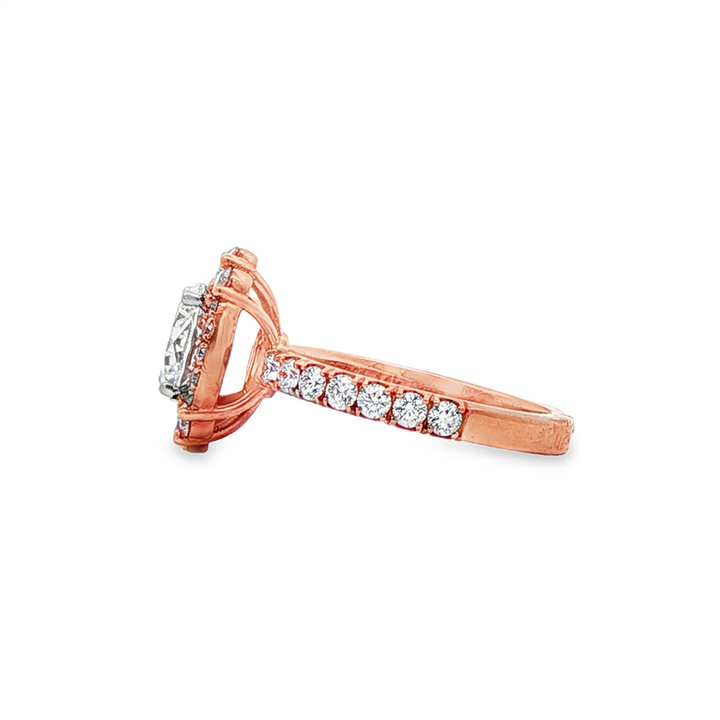 14K Rose Gold Ornate Semi-Mount Engagement Ring – 0.85ctw.