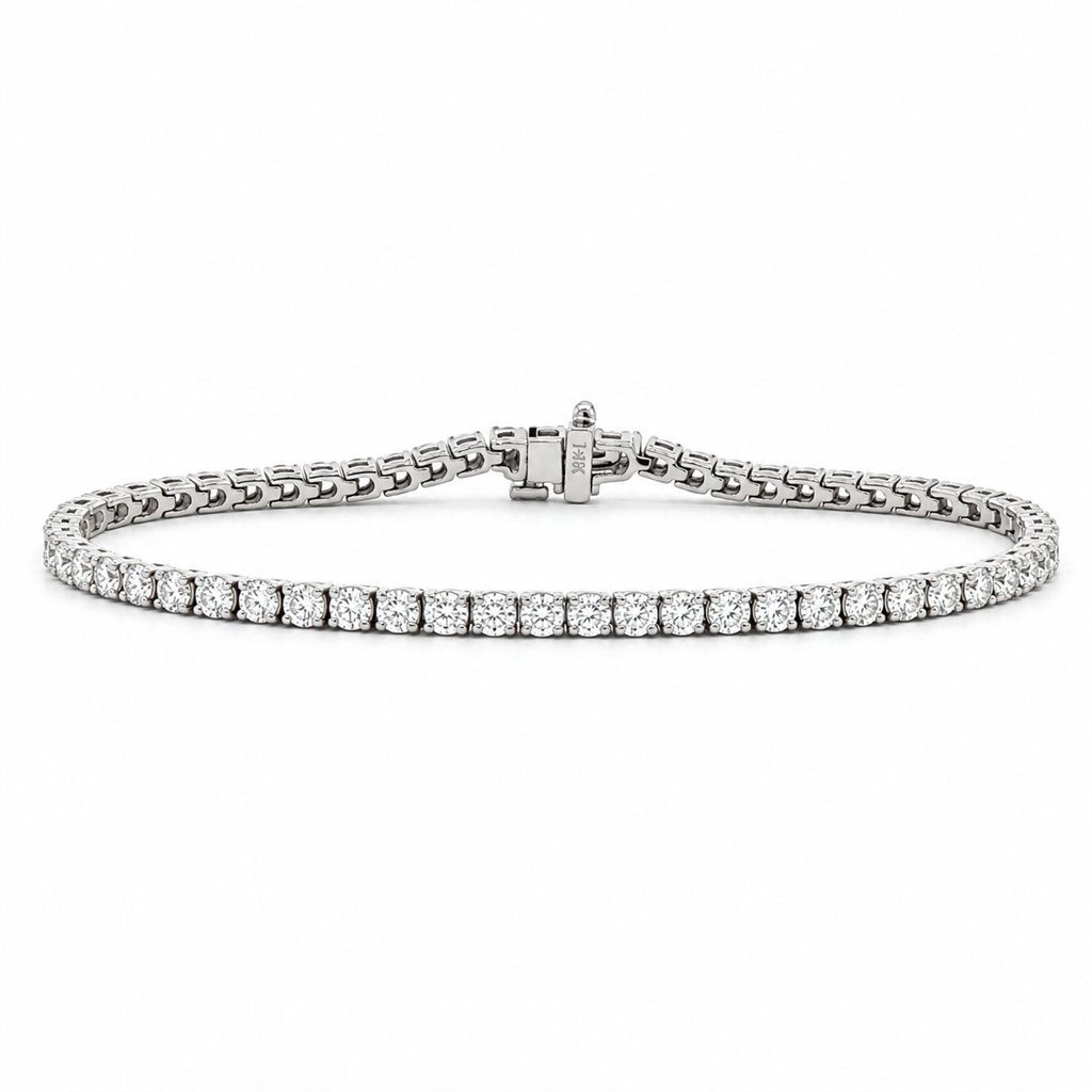 14K White Gold 3.58ctw Lab Grown Diamond Tennis Bracelet