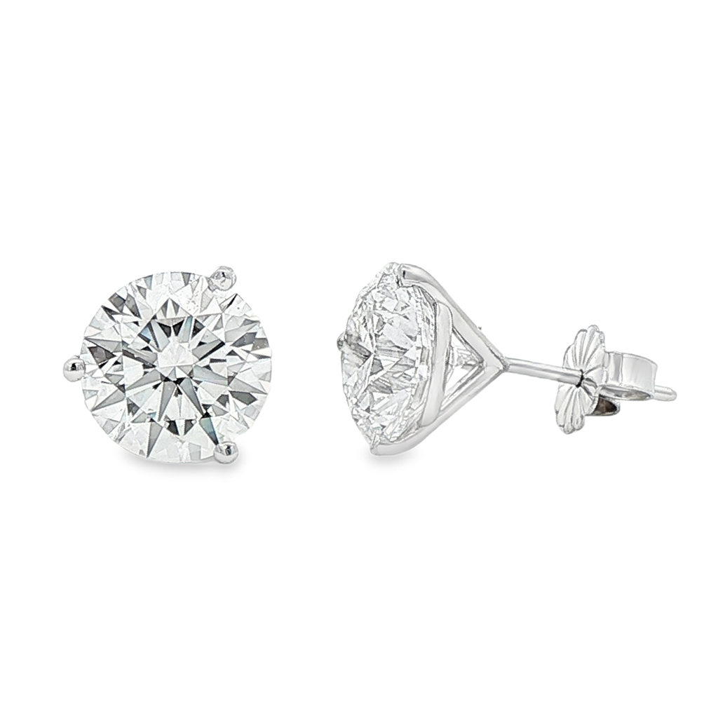 14K White Gold Lab Diamond Stud Earrings – 5.12ctw.