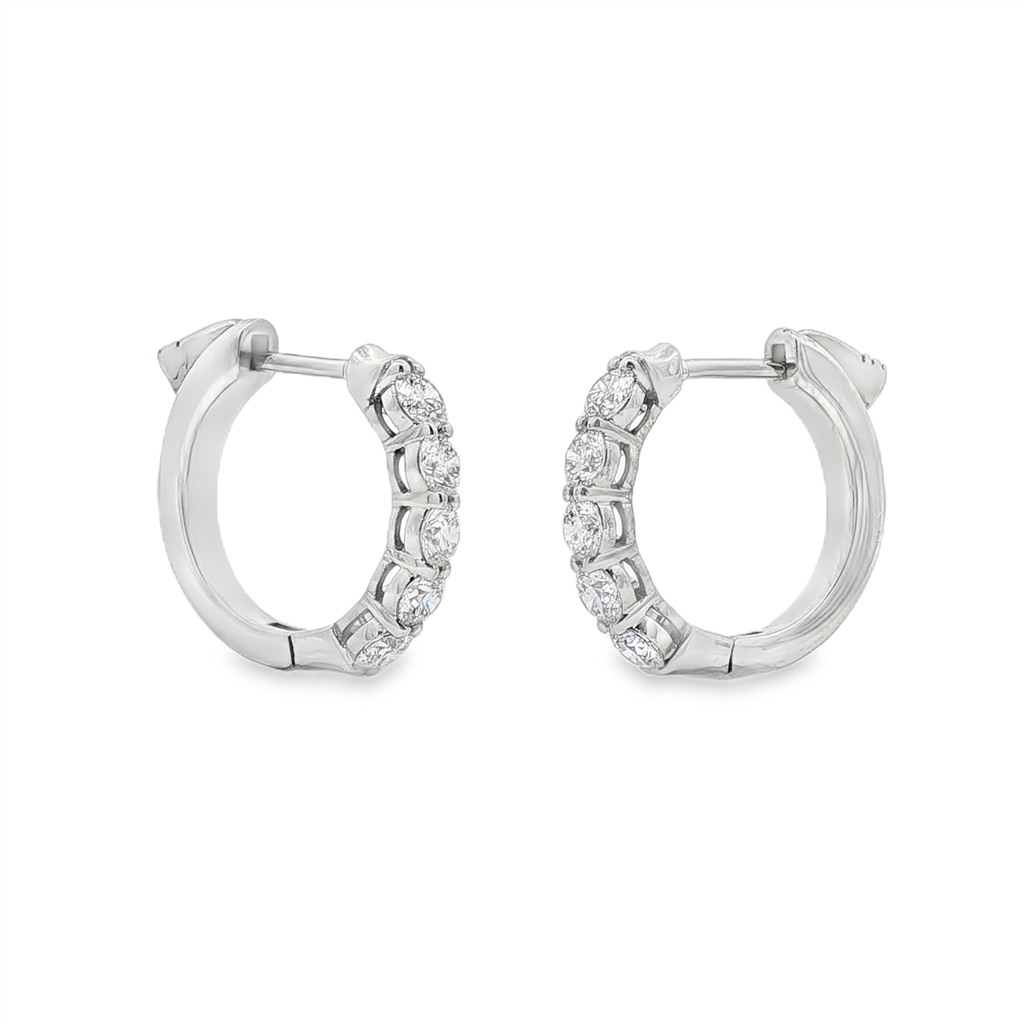14K White Gold Lab Diamond Hoop Earrings – 1.05ctw, 16x3.1mm, DEF VS–VVS, 4.7g