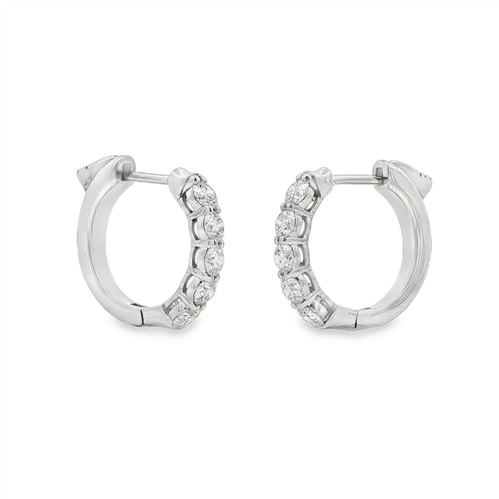 14K White Gold Lab Diamond Hoop Earrings – 1.05ctw, 16x3.1mm, DEF VS–VVS, 4.7g