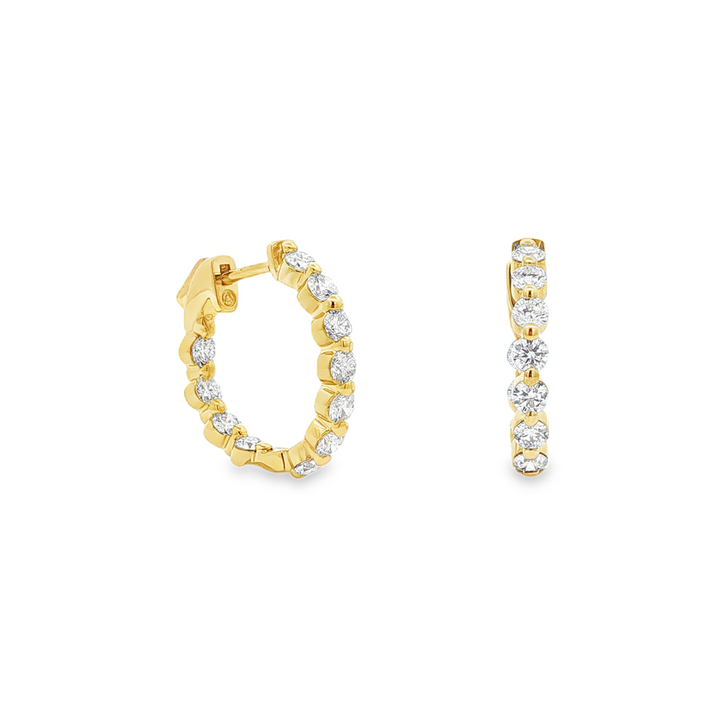 14K Yellow Gold 20mm Inside-Out Lab Grown Diamond Hoop Earrings – 1.97ctw.